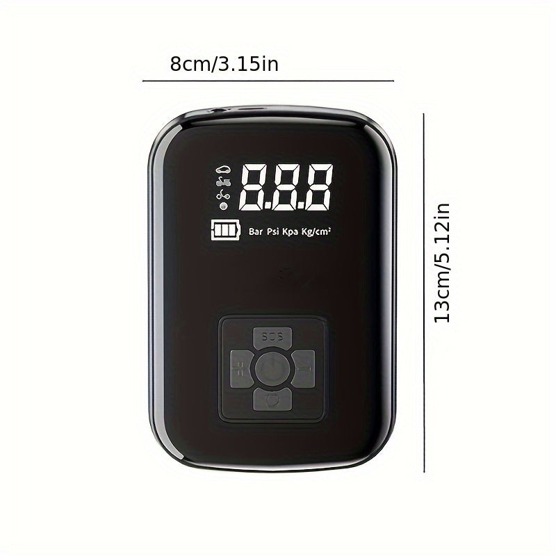 Portable Car Air Compressor - Wireless Handheld Tire Inflator with LED Light