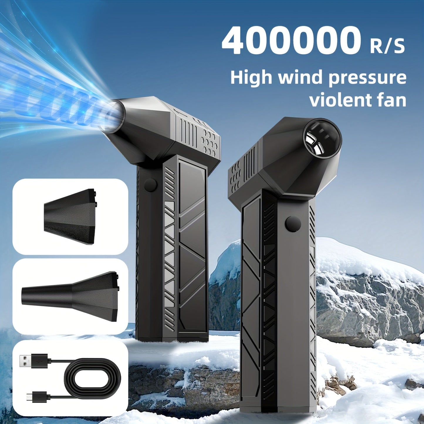 400000 Cordless Electric Compressed Air Duster | Mini Turbine Fan