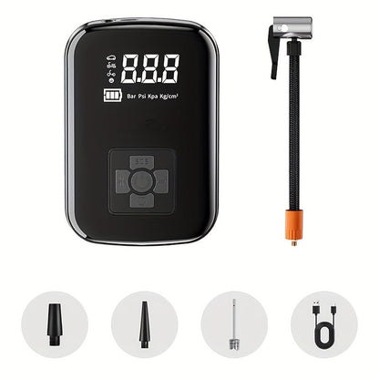 Portable Car Air Compressor - Wireless Handheld Tire Inflator with LED Light