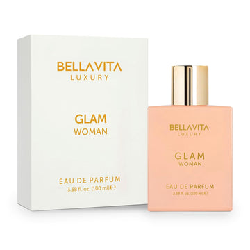 Bellavita Luxury Glam | (3.4 fl.oz.) | Perfume | White Floral, African Orange, Jasmine, 3.40 Ounce / 100 ml for Women – Free USA Shipping, 3-Day Delivery