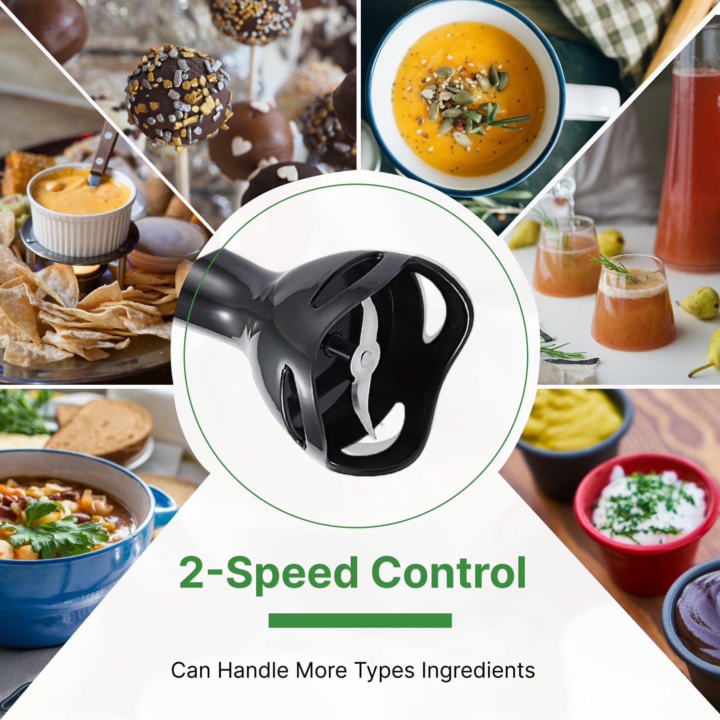 WANVOAPLS 2-Speed Handheld Immersion Blender